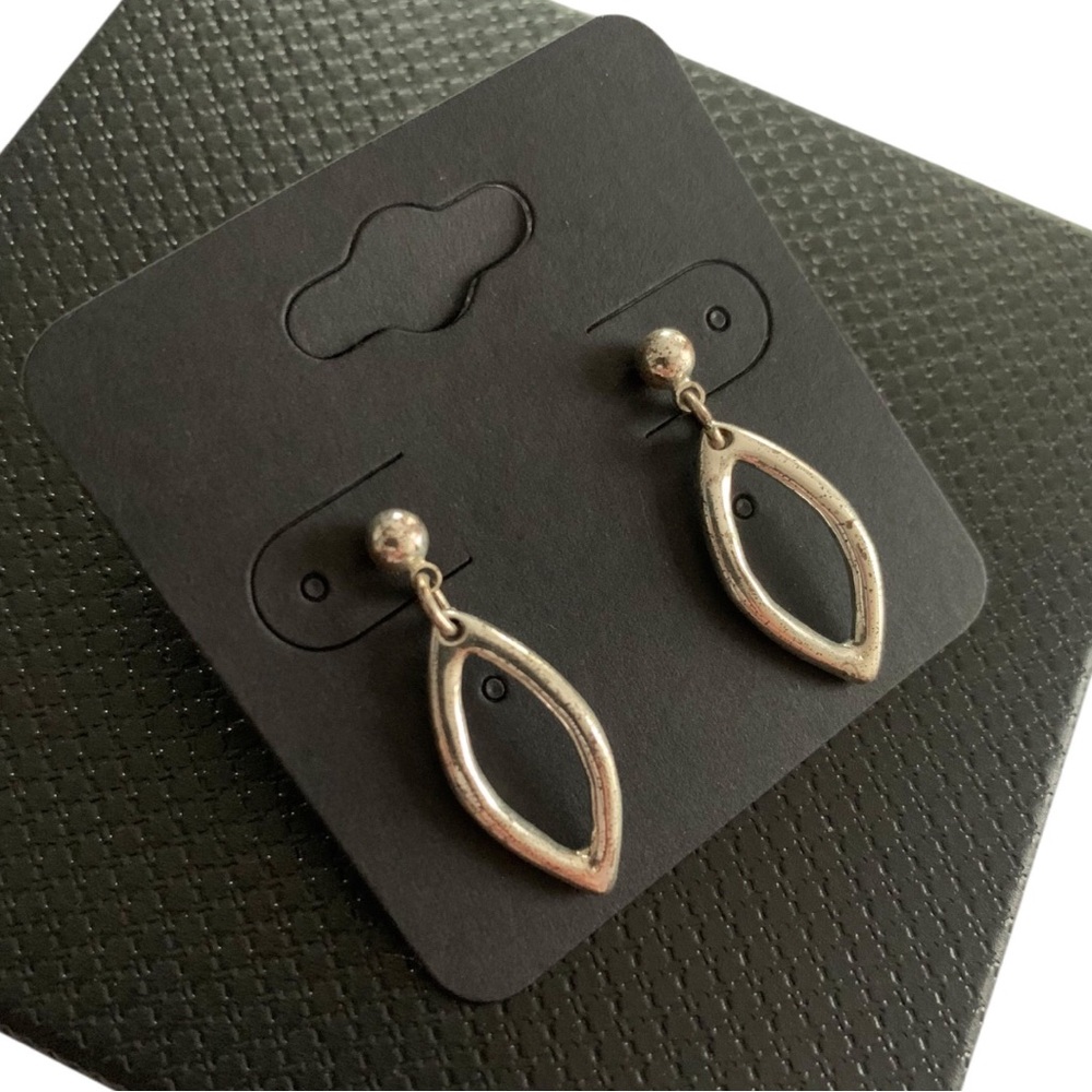 Silver Open Marquise Drop Earrings - Women Jewelry